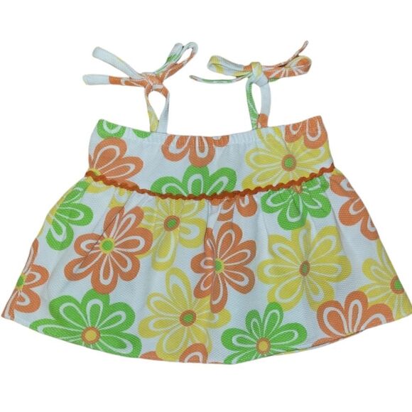 Kelly's Kids Flower Power Psychedelic Spring Summer Outfit Floral Pattern XS 3-4 - Picture 5 of 7